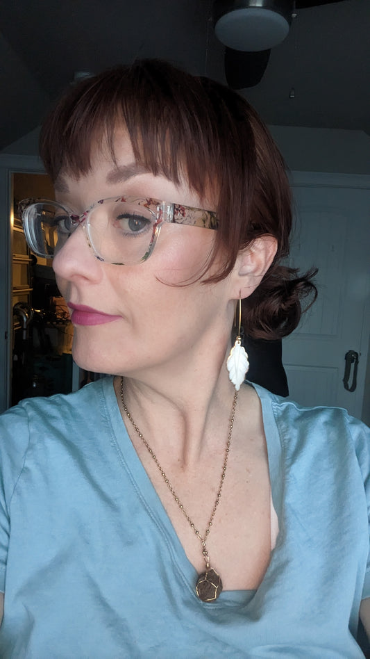 Shell Leaf dangle earrings