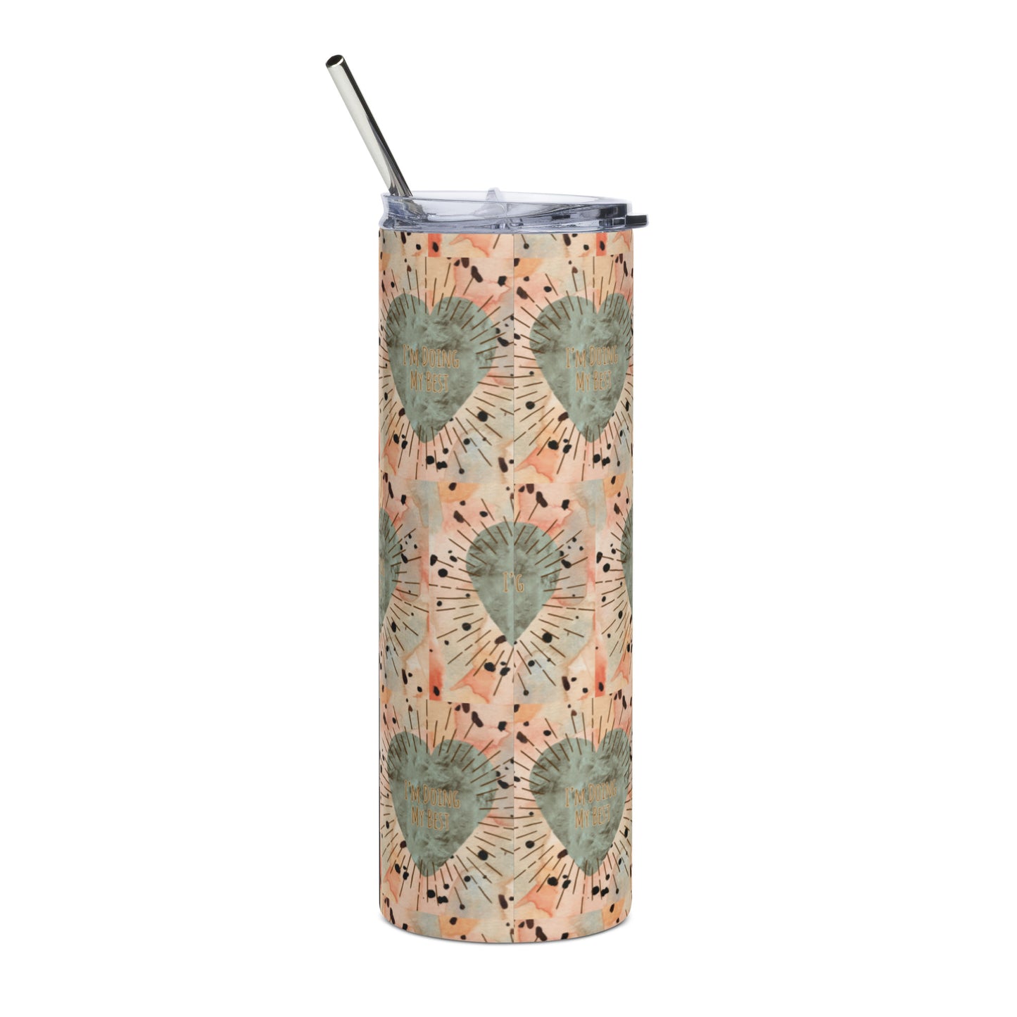 Stainless steel tumbler, Green Heart