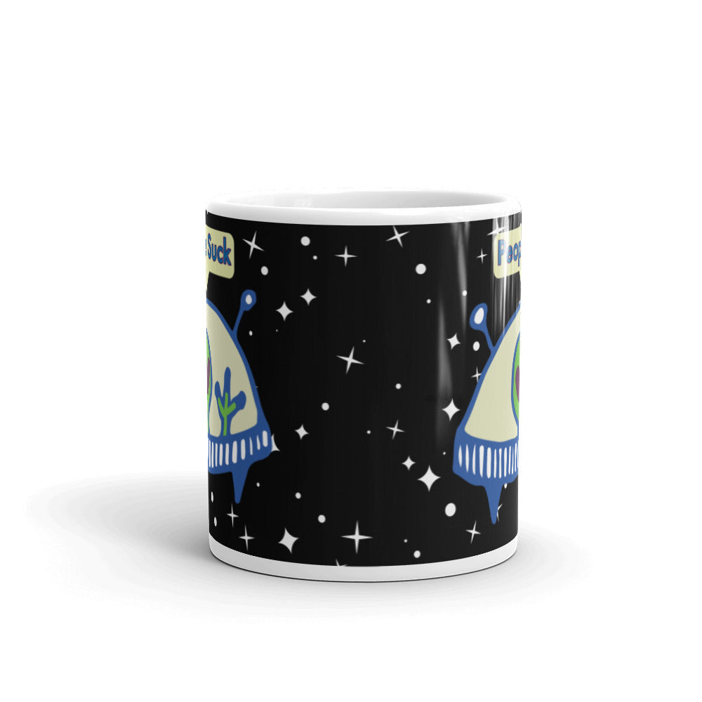 White glossy mug, Alien