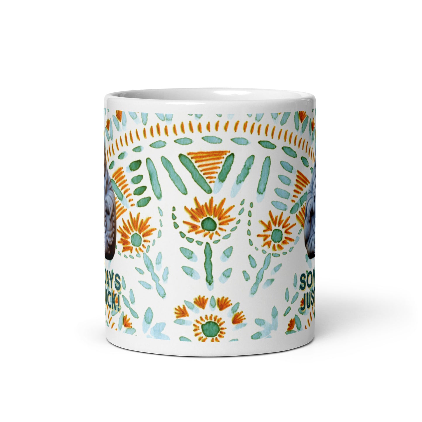 White glossy mug, Budha