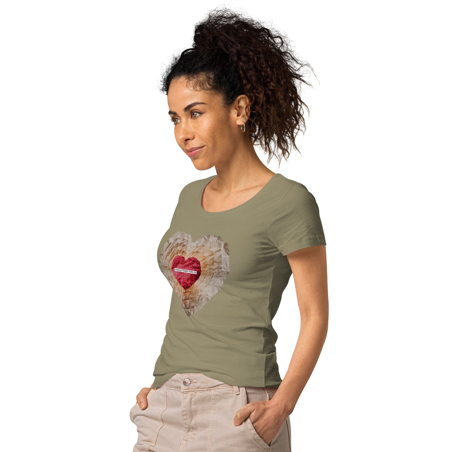 Women’s basic organic t-shirt, Big Heart