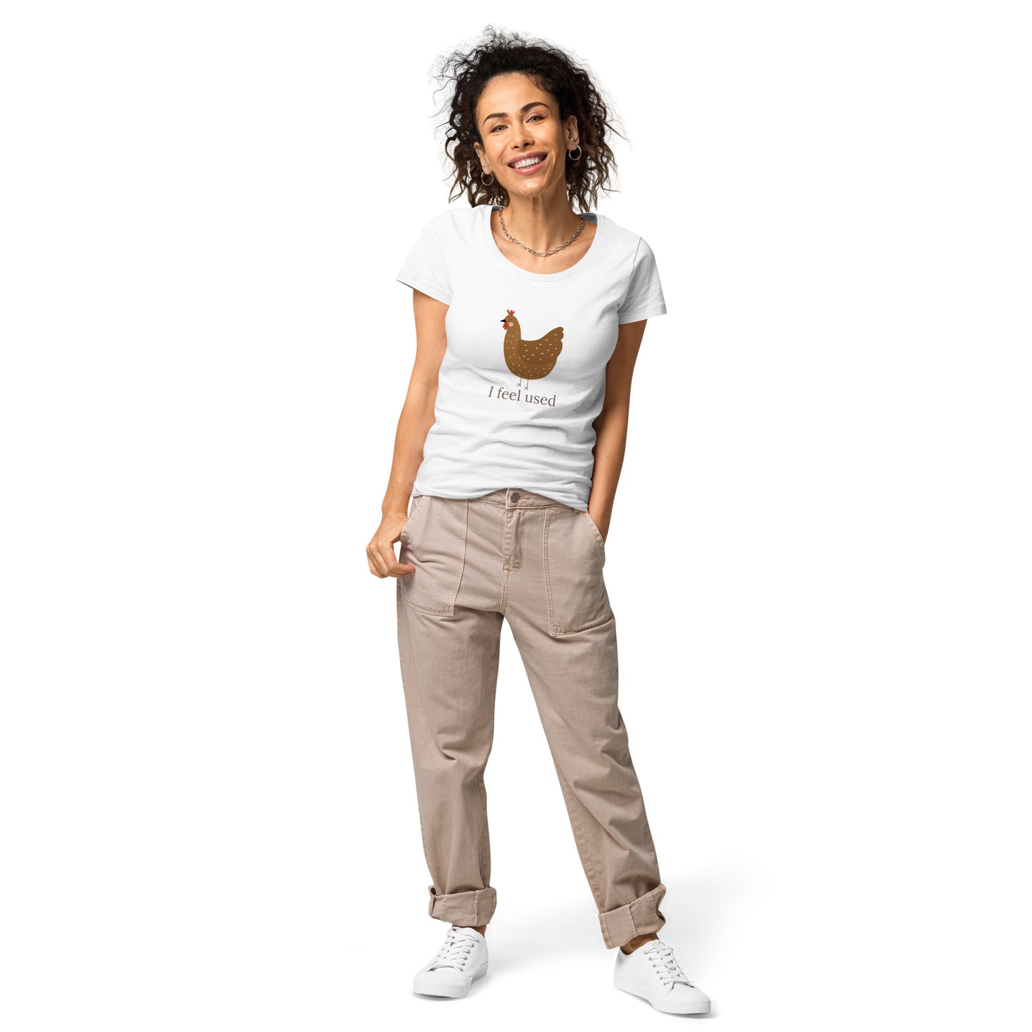 Women’s basic organic t-shirt, Chicken