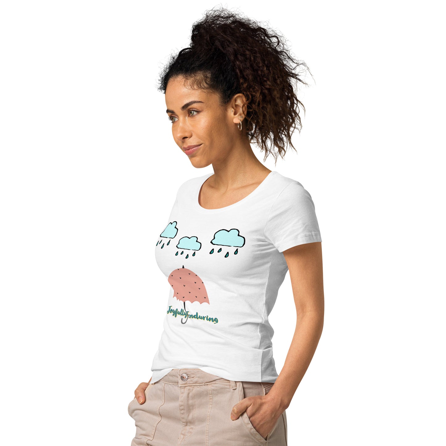 Women’s basic organic t-shirt, Umbrella