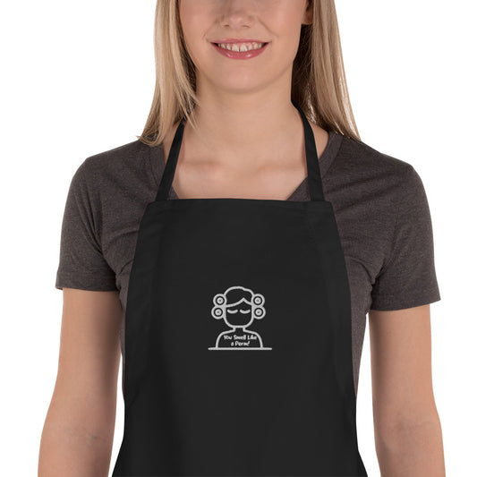 Embroidered Apron, Perm, Not bleach proof