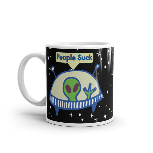 White glossy mug, Alien