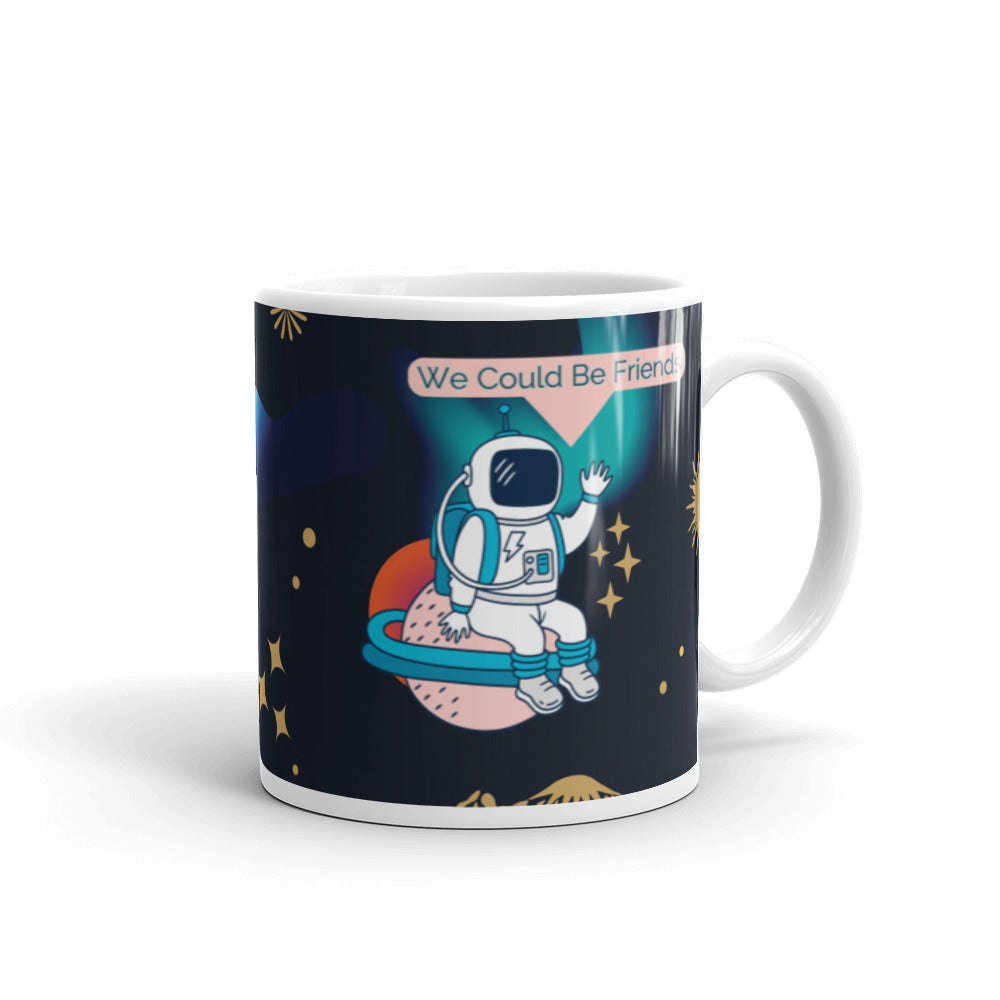 White glossy mug, Astronaut