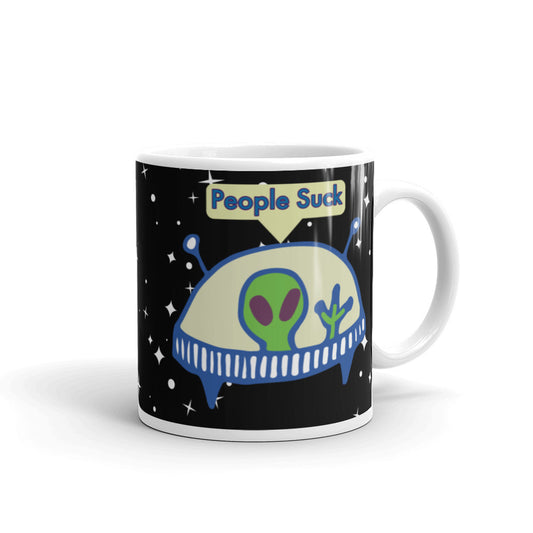 White glossy mug, Alien