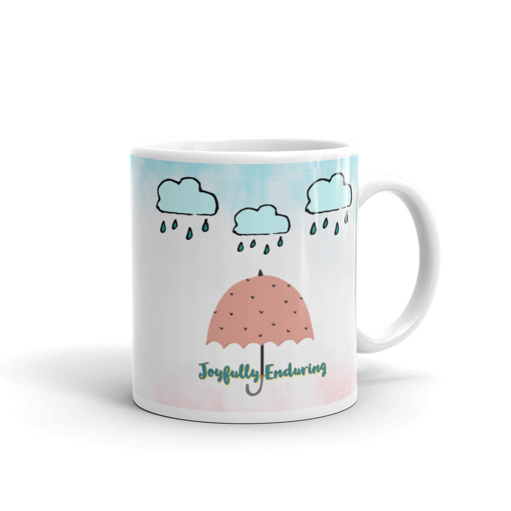 White glossy mug, Umbrella